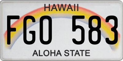 HI license plate FGO583