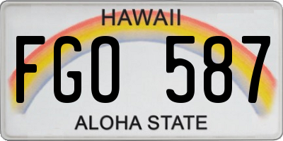 HI license plate FGO587