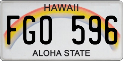 HI license plate FGO596