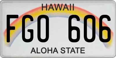 HI license plate FGO606