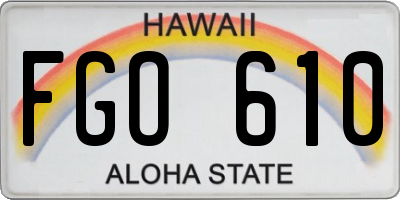 HI license plate FGO610