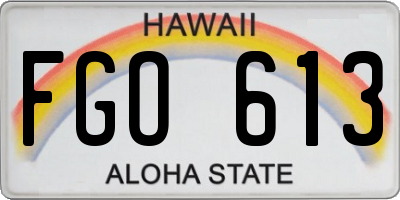 HI license plate FGO613