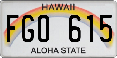 HI license plate FGO615