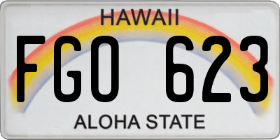 HI license plate FGO623