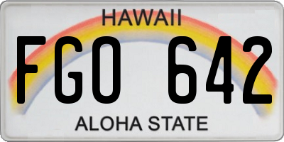 HI license plate FGO642