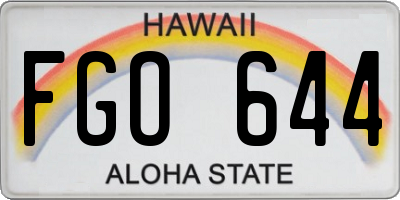 HI license plate FGO644