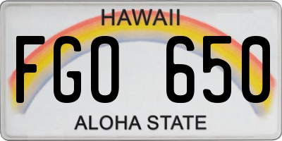 HI license plate FGO650