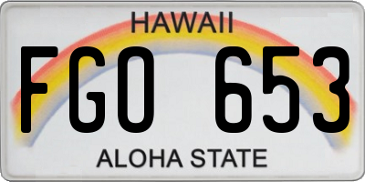 HI license plate FGO653