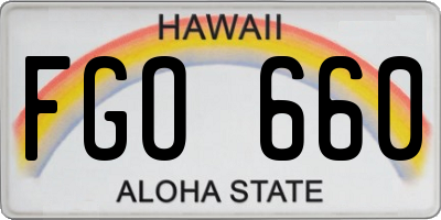 HI license plate FGO660