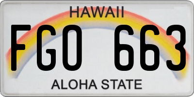 HI license plate FGO663