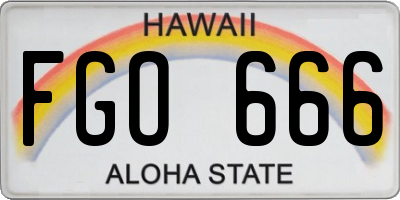 HI license plate FGO666