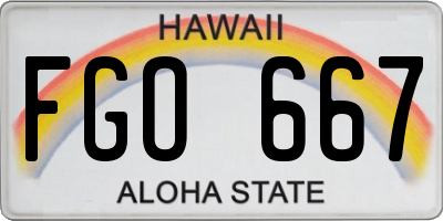 HI license plate FGO667