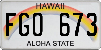 HI license plate FGO673