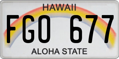 HI license plate FGO677