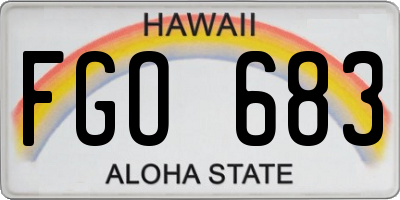HI license plate FGO683