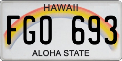 HI license plate FGO693