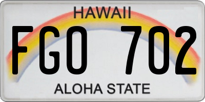 HI license plate FGO702