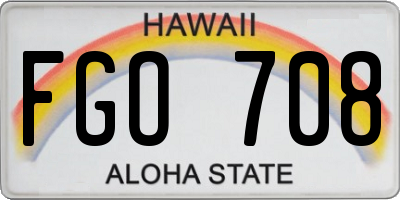 HI license plate FGO708