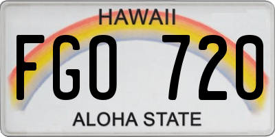 HI license plate FGO720