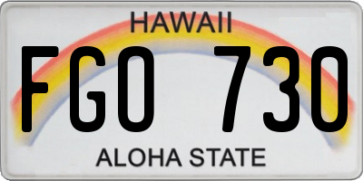 HI license plate FGO730
