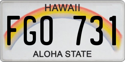 HI license plate FGO731