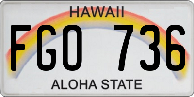 HI license plate FGO736