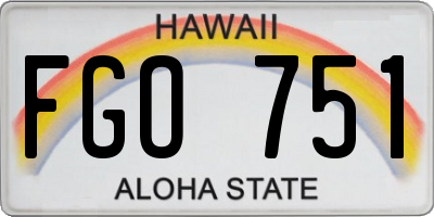 HI license plate FGO751