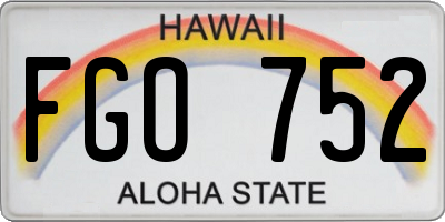 HI license plate FGO752