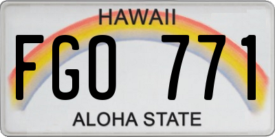 HI license plate FGO771
