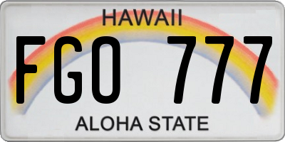 HI license plate FGO777
