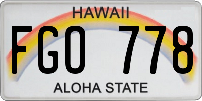 HI license plate FGO778
