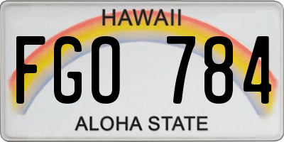HI license plate FGO784