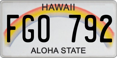 HI license plate FGO792