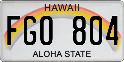 HI license plate FGO804