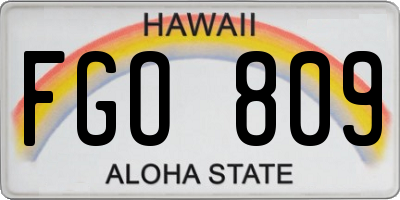 HI license plate FGO809