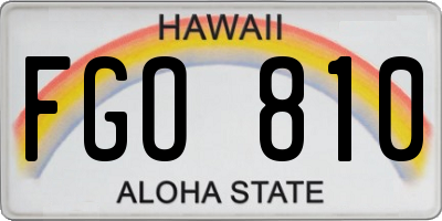 HI license plate FGO810