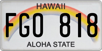 HI license plate FGO818