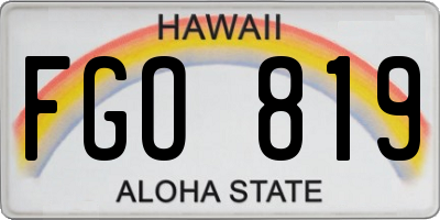 HI license plate FGO819