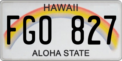 HI license plate FGO827