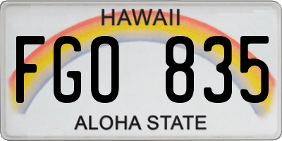 HI license plate FGO835