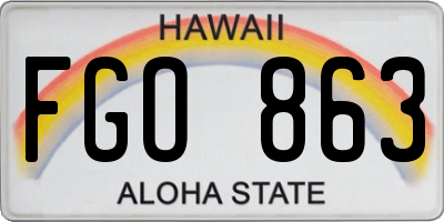 HI license plate FGO863