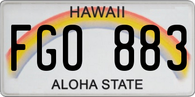 HI license plate FGO883