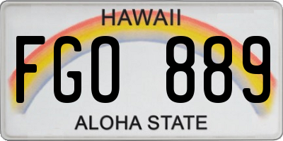 HI license plate FGO889