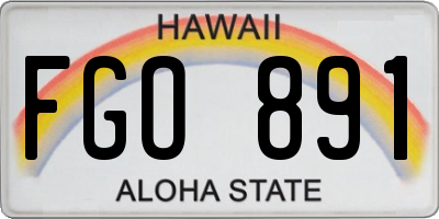 HI license plate FGO891
