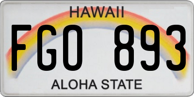 HI license plate FGO893