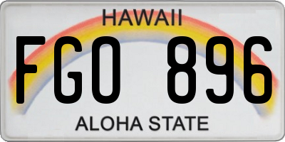 HI license plate FGO896