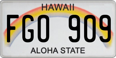 HI license plate FGO909
