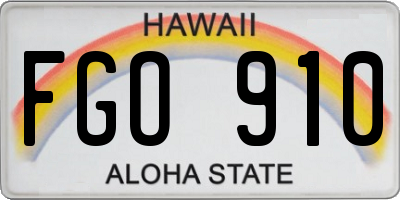 HI license plate FGO910