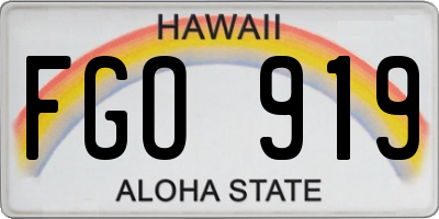 HI license plate FGO919