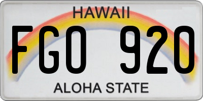 HI license plate FGO920